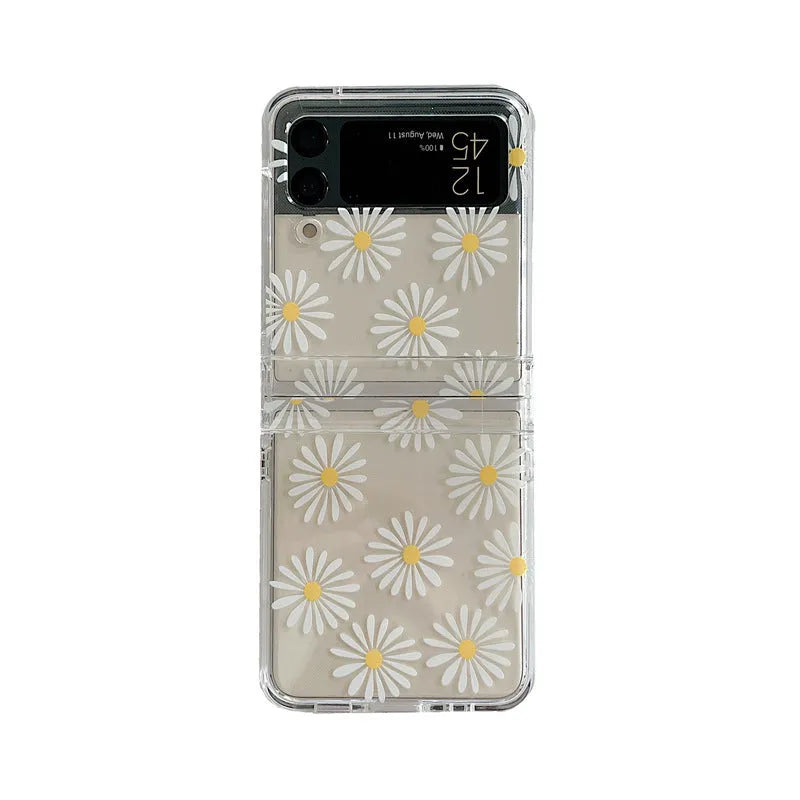 Flower folding screen phone case protector for Samsung Galaxy Z Flip3 Z Flip4 in Daisy and Tulip colours