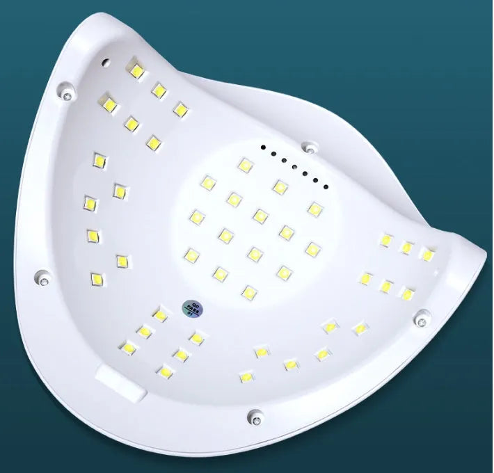 White nail polish baking lamp dryer with dual UV LED light source and control panel