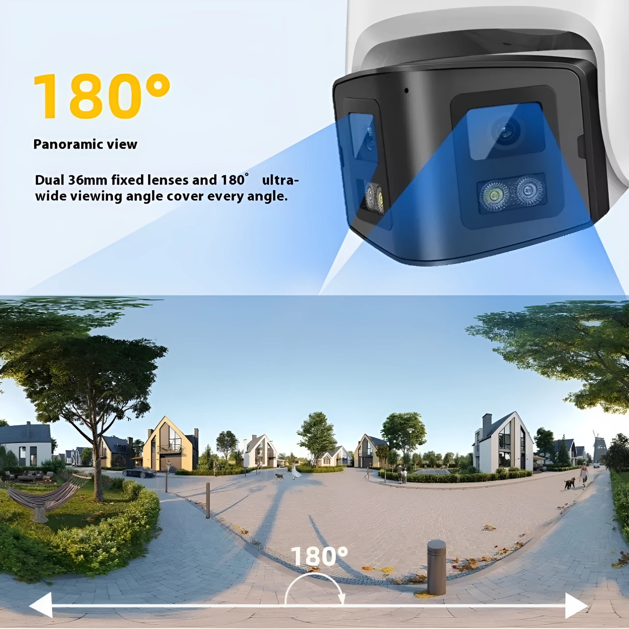 4MP dual-lens IP CCTV security camera with safety belt mounting bracket