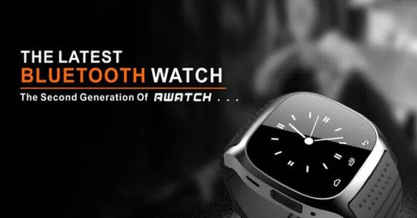 Black Bluetooth sports watch compatible with iPhone and Android phones on wrist