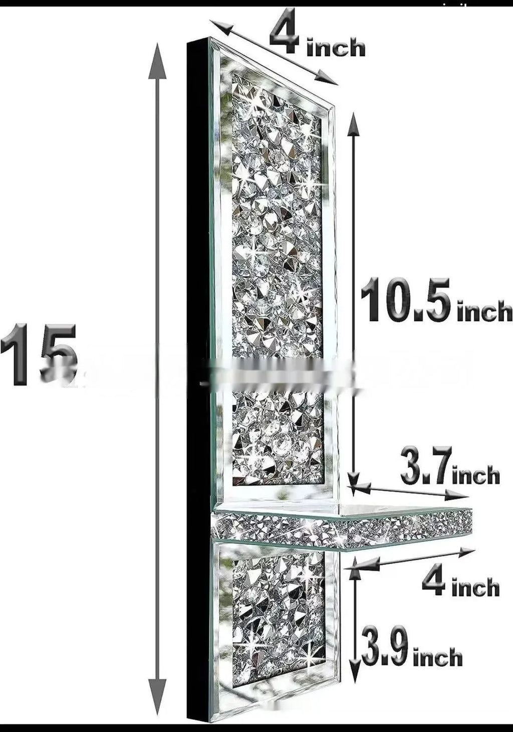 Pair of silver mirror finish glass wall candle holders with modern simple design