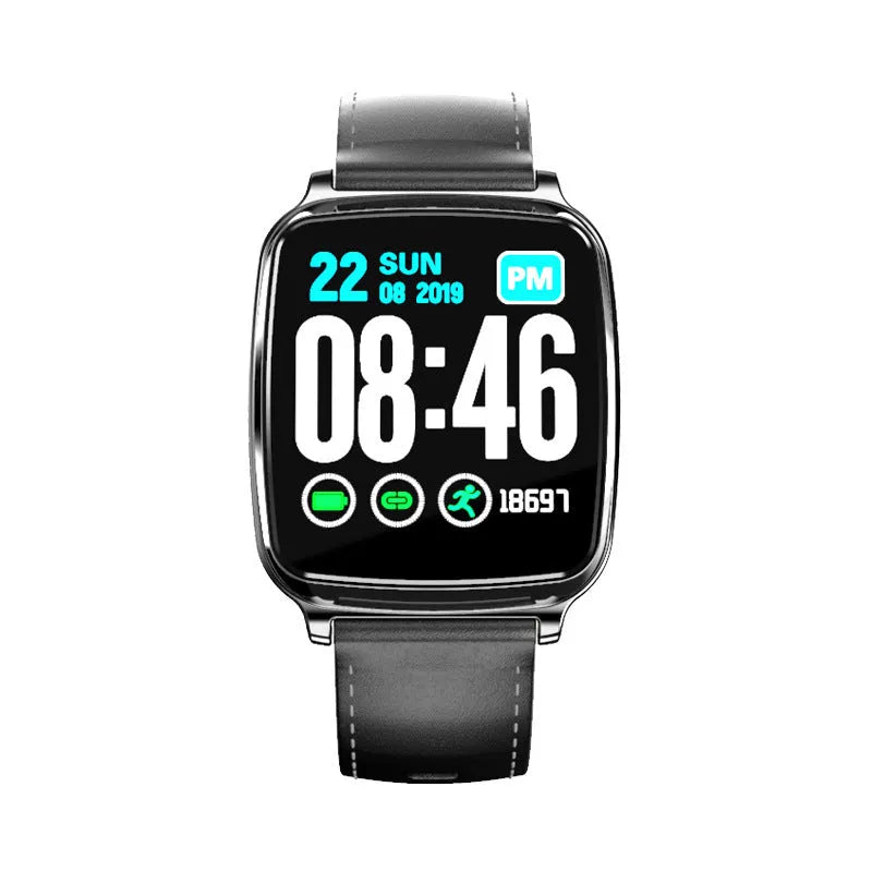 M8 multi-function smart bracelet showing zinc alloy body, TPU strap and touch screen interface for heart rate monitoring