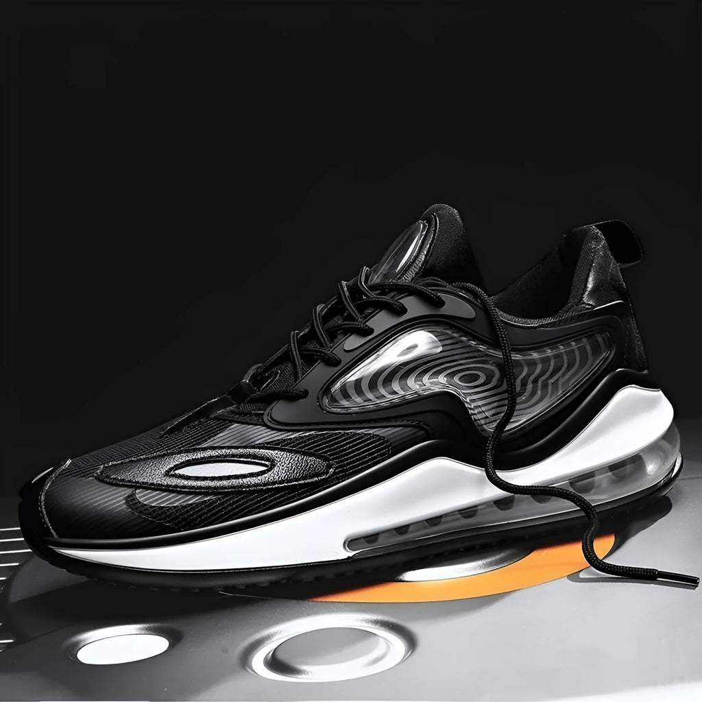 Men's casual summer shoes with air cushion and rubber sole in Space Black
