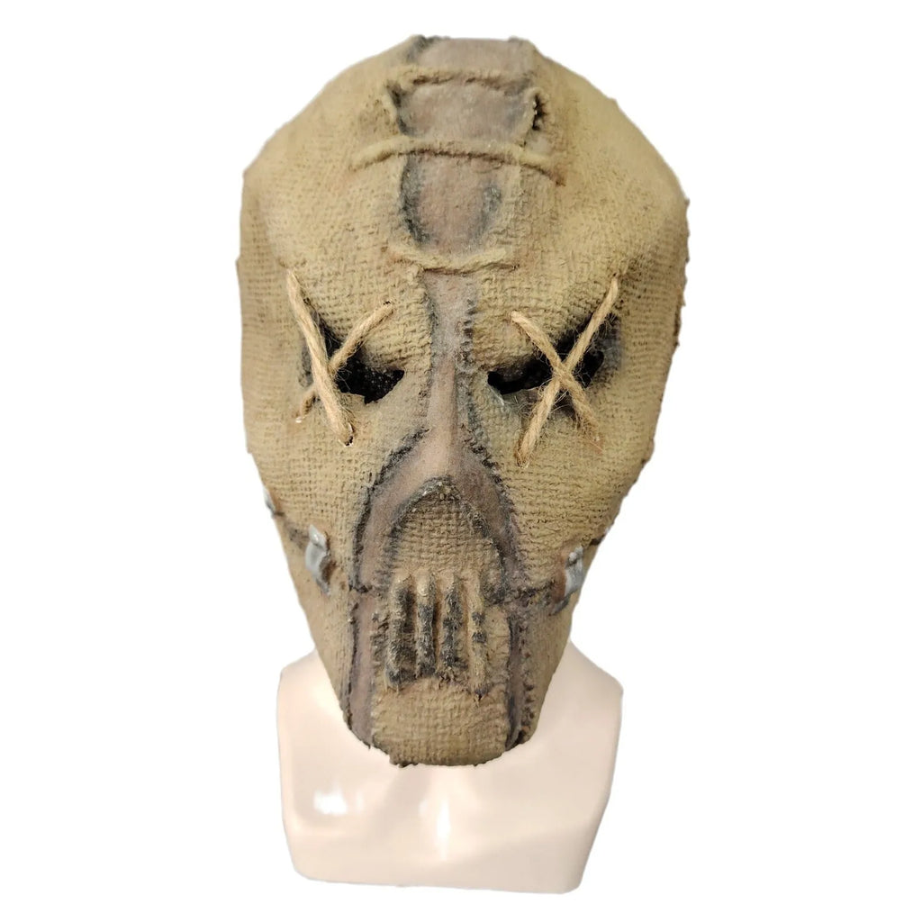 Latex scar skull horror mask head cover showing complete facial coverage dimensions