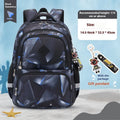 Children's waterproof Oxford cloth school backpack in a choice of dinosaur, rainbow, starry sky, and geometric designs.