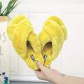 Cross open-toe fur slippers with patterned non-slip sole in multiple colour options