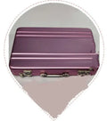 Aluminium alloy card holder in choice of colours showing compact 100x65mm size