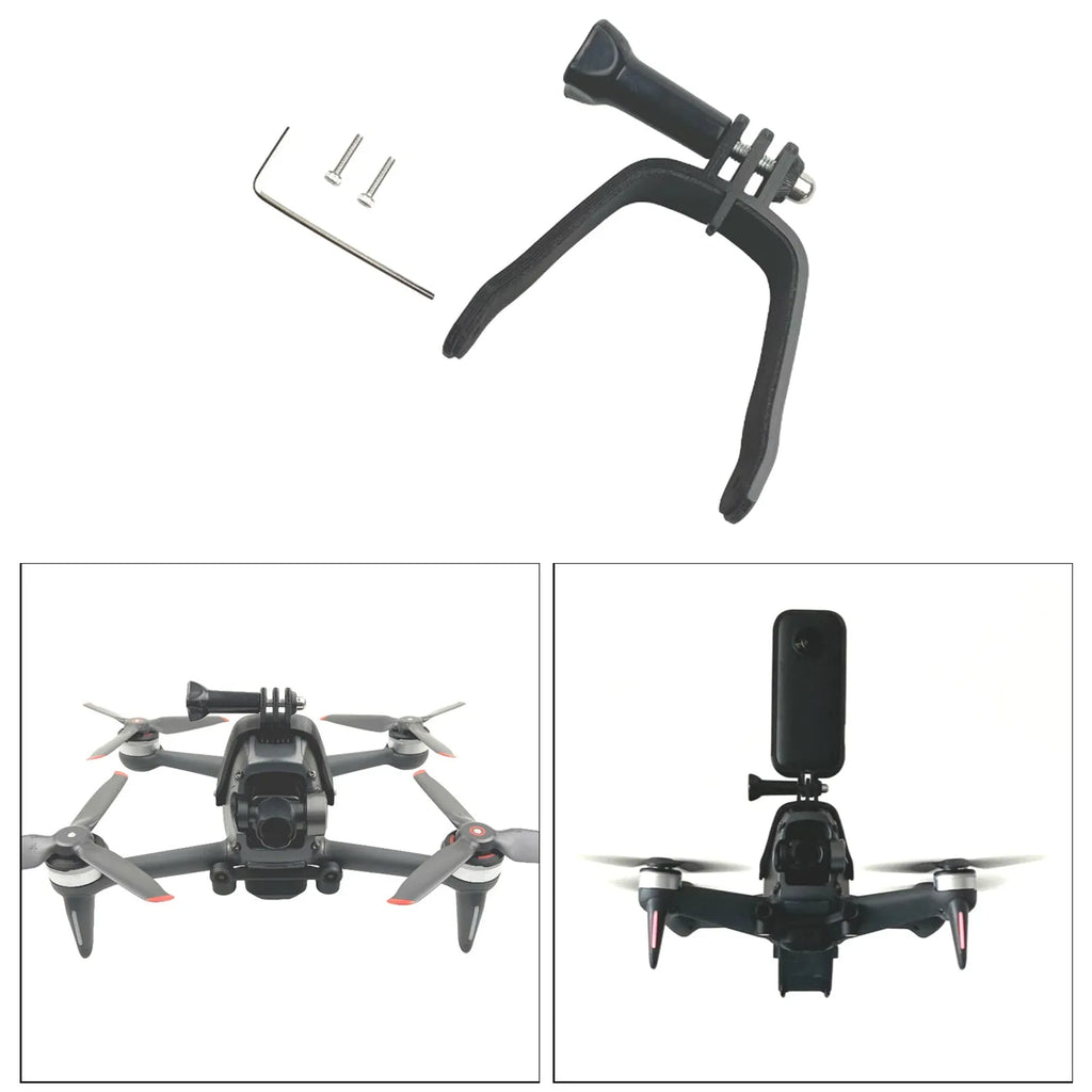 3D printed FPV drone expansion bracket for action cameras with sponge padding