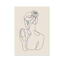 Boho canvas abstract lines frameless wall art with animal subject in fade-resistant water-based ink