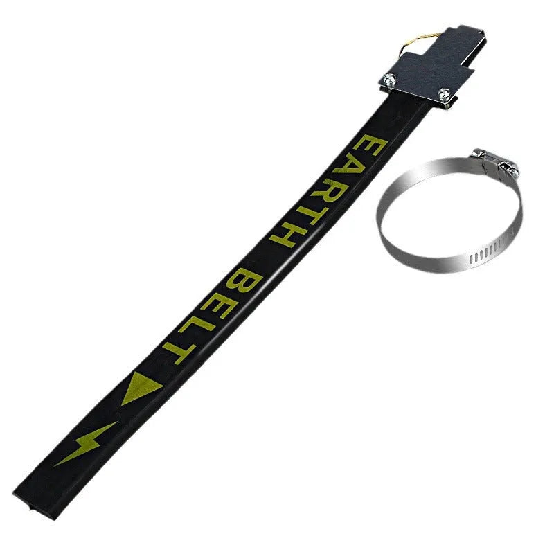 Black rubber car electrostatic grounding chain measuring 370mm, for use on saloon cars, SUVs and vans.