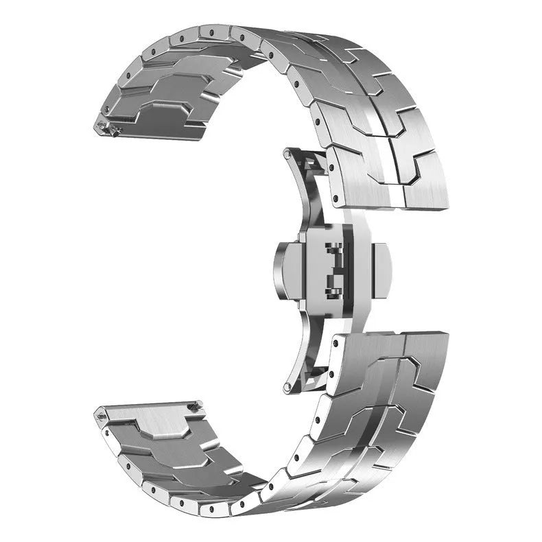 Stainless steel watch strap for Samsung Galaxy Watch 7, 6, 5 in silver colour with universal lugs.