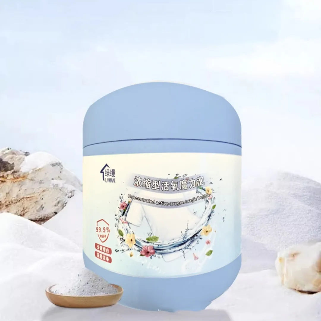 Bottle of active oxygen bleaching powder and stain remover, 400g net weight.