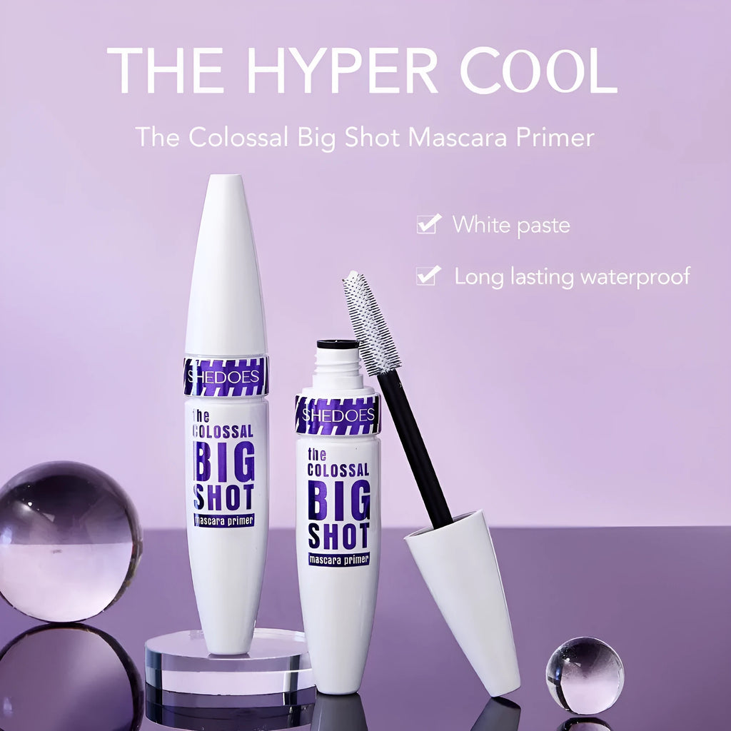 White waterproof mascara tube with 10ML content for curling and shaping lashes