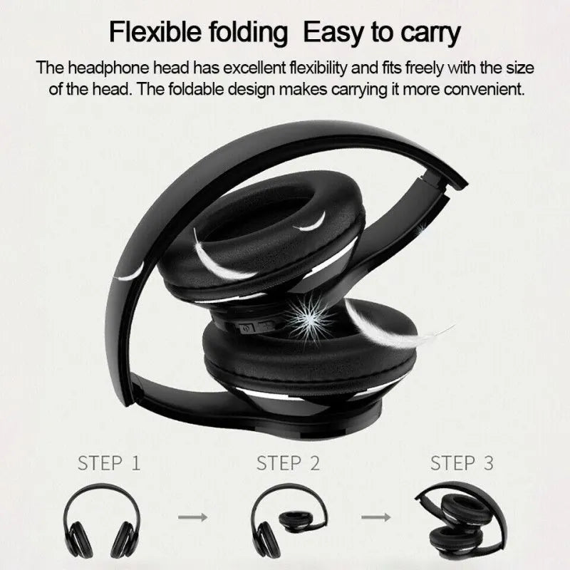 Explosive Bluetooth headset USB model in black with 40mm driver and Bluetooth 5.0