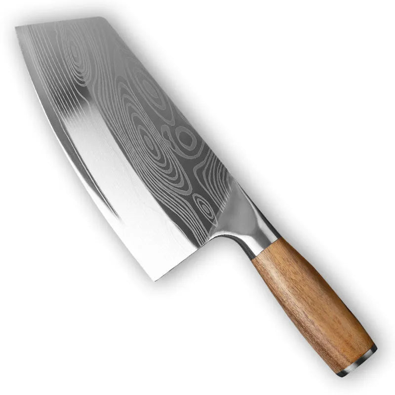 A 320mm long stainless steel kitchen knife with a blade forged from 40cr13 steel.