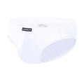 Men's solid colour low-waist seamless briefs in white, black, and pink options