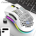 BM600 hollow out luminous wireless mouse in black, cyan or white colours with illuminated design