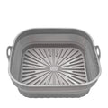 Silicone air fryer liner in round shape grey colour non-stick reusable mat
