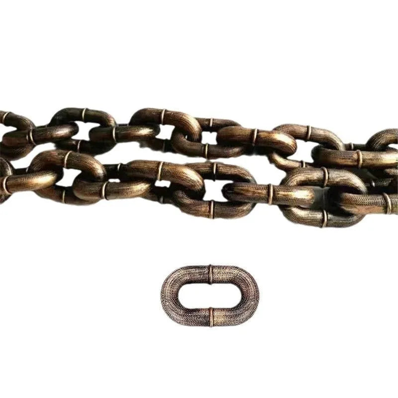 PP plastic dog walking leash with simulated chain design in bronze colour