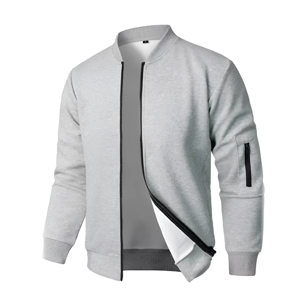 Men's cotton knitted jacket loose fit business casual style in black blue grey colours