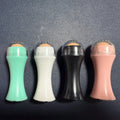 Volcanic portable roller for oily skin control in black, green, pink or white colours