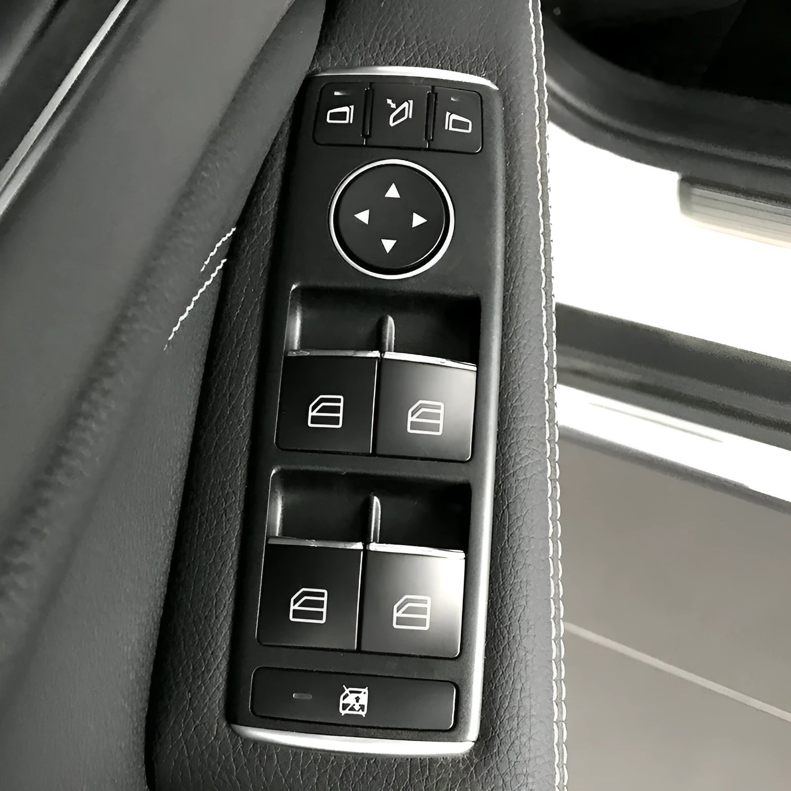 Black glitter window lift button decorative sticker for automotive interior customisation