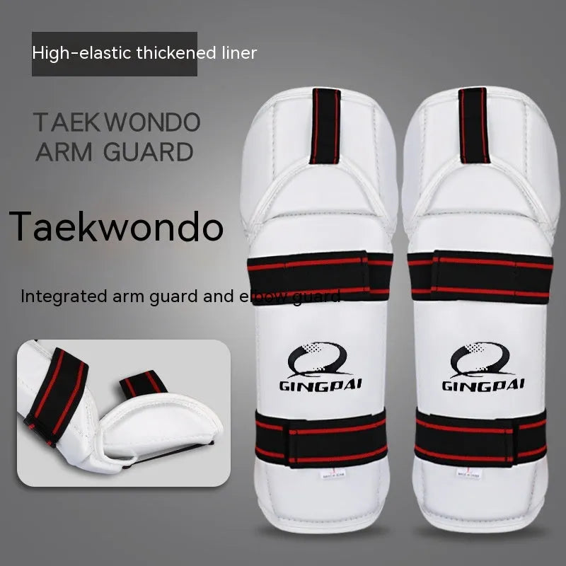 Taekwondo leg and arm protective gear set with PU EVA foam padding in multiple sizes