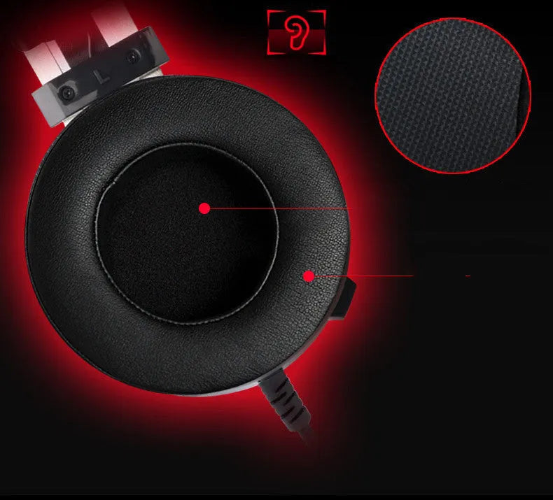 Black wired computer gaming headset with dual audio stereo and 2-metre cable