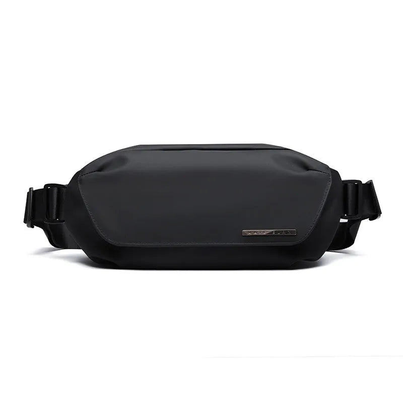 Black men's messenger bag made from oxford cloth with cross body design