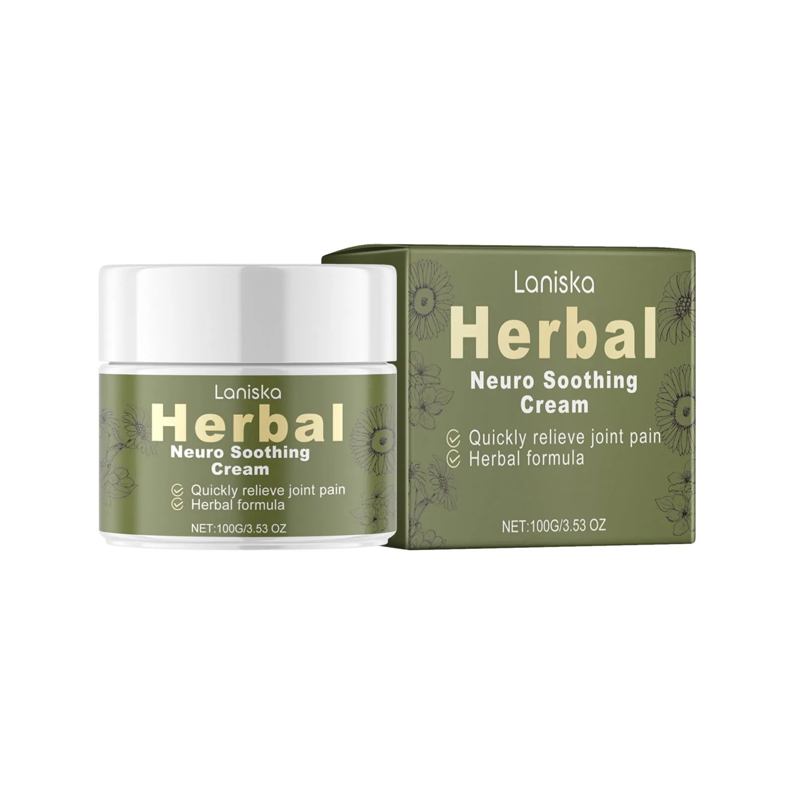100g container of external body care cream with arnica, pepper, and mugwort root ingredients.