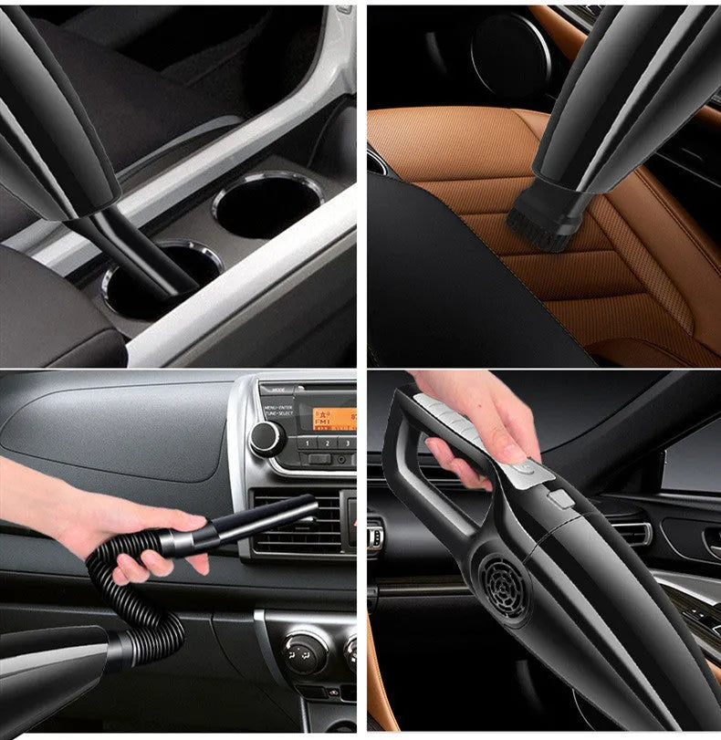 Hypa eighth generation black and orange 12V car vacuum cleaner with compact design.