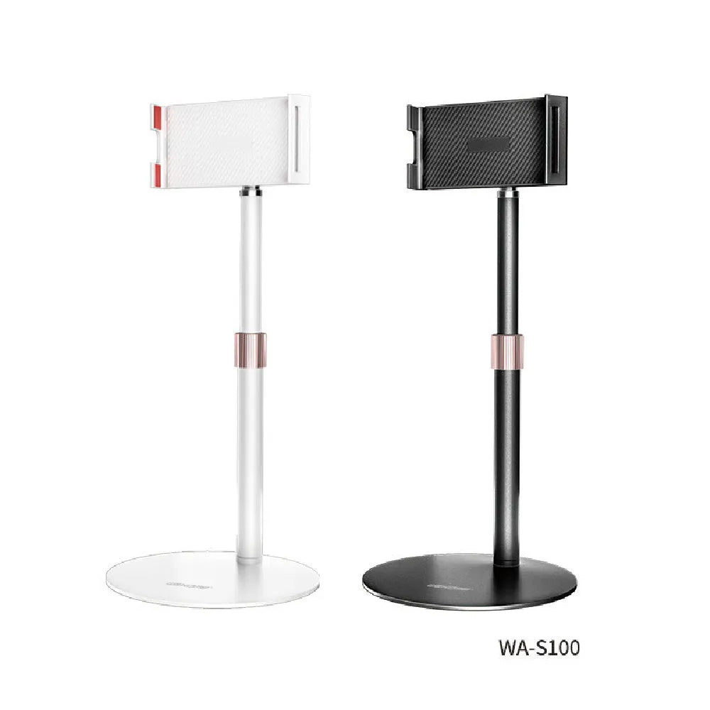 Black telescopic tablet mounting bracket extended to 200mm holding 11 inch tablet