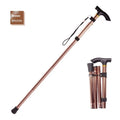 Aluminium folding walking stick with adjustable telescopic shaft and non-slip handle, shown in a selection of colours.