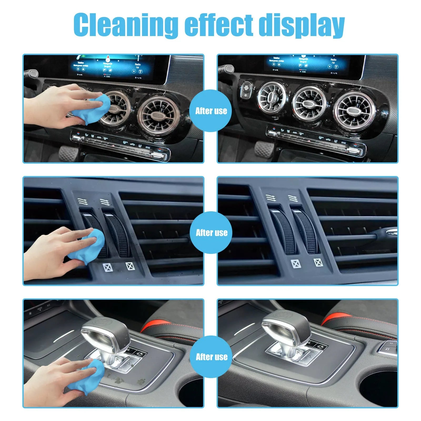 20g car interior gap cleaning mud for dust removal, measuring 15 by 10cm