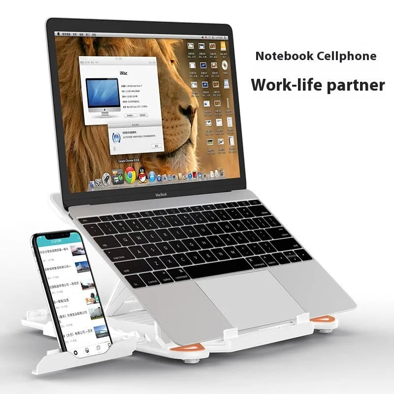 Laptop bracket lifting lazy bracket radiator in ABS plastic classic black colour on desk