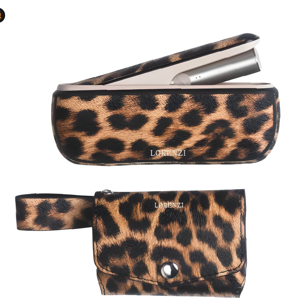 Light luxury storage protective bag in leopard print and yellow colour options with zip closure