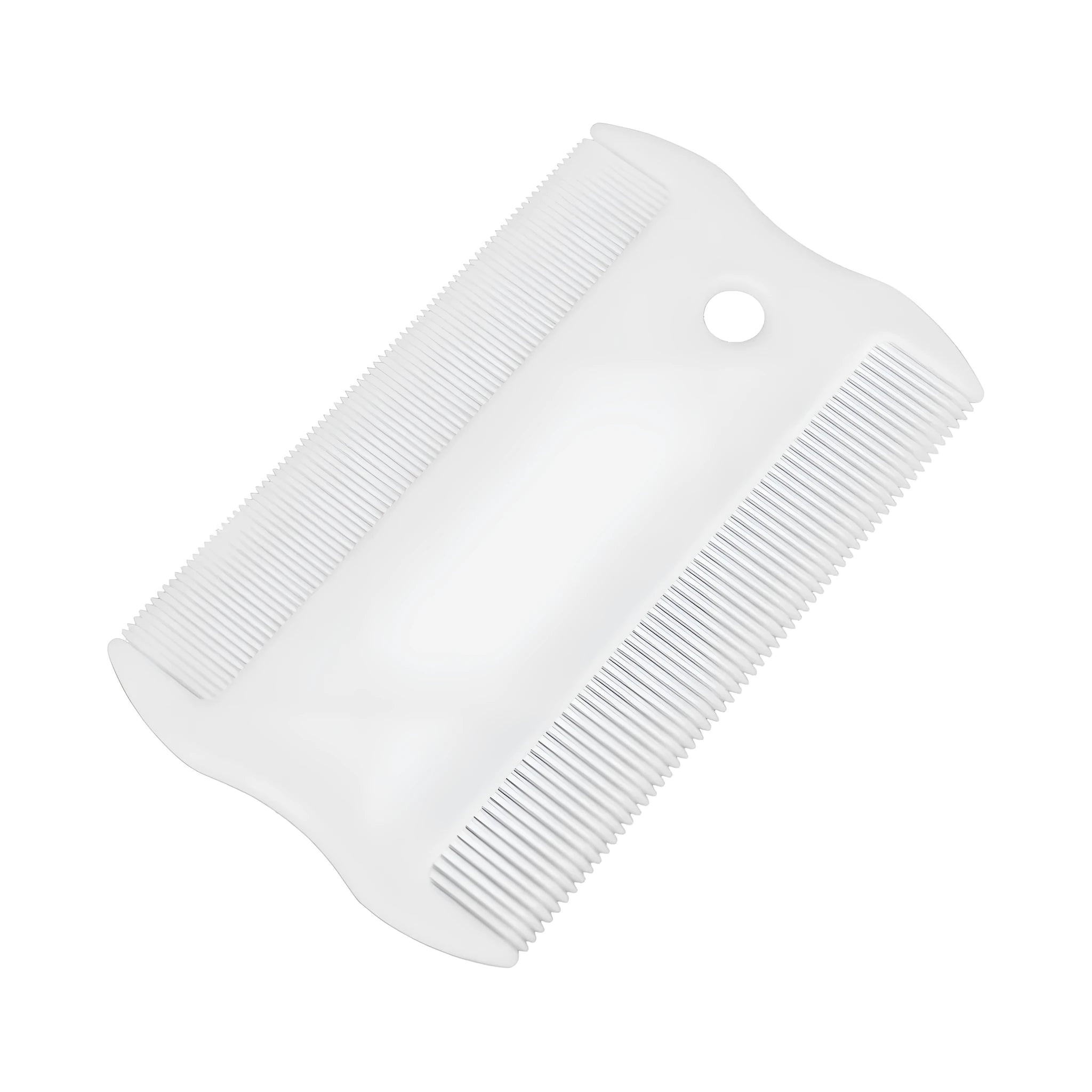 Double-sided plastic flea comb for pets with fine teeth for face grooming and tear stain removal