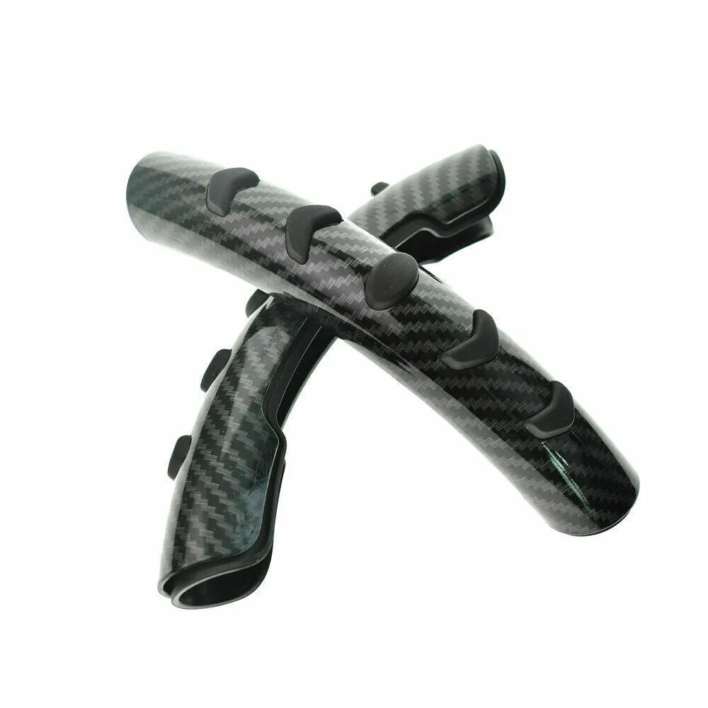 Carbon black fibre steering wheel anti-skid sleeve showing textured surface and 38cm diameter