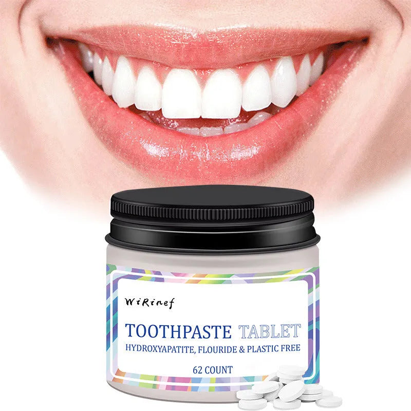 62 TP19 solid toothpaste tablets in portable disposable format for travel oral care