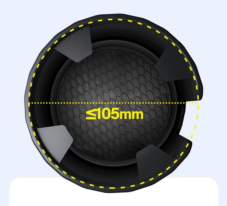 Matte black ABS car cup holder expander with adjustable base for large bottles and cups
