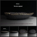 Handmade purple clay ceramic flower pot with drainage hole for floor-standing indoor plants