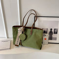 Large women's soft polyester tote bag with shoulder strap in horizontal square shape