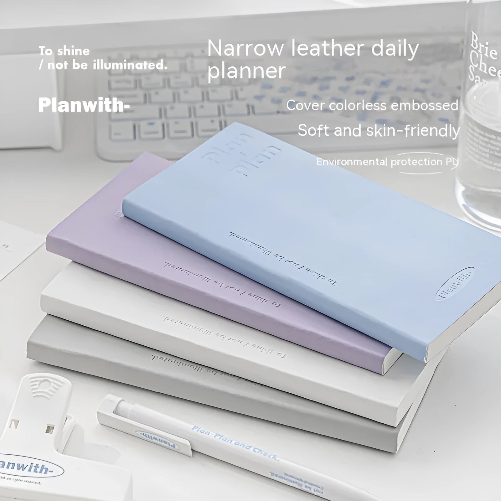 A5 embossed simple design meter book notebook with a paper cover.