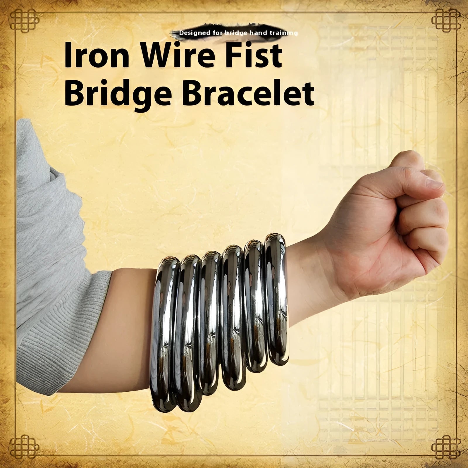 Iron Arm Skill Wing Chun carbon steel training ring showing three available sizes