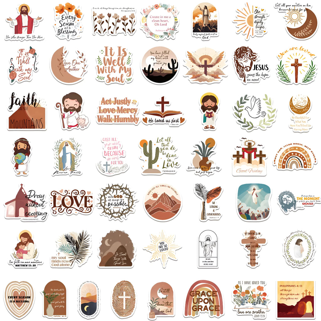 50-piece graffiti sticker pack with random printed patterns for personalised decoration