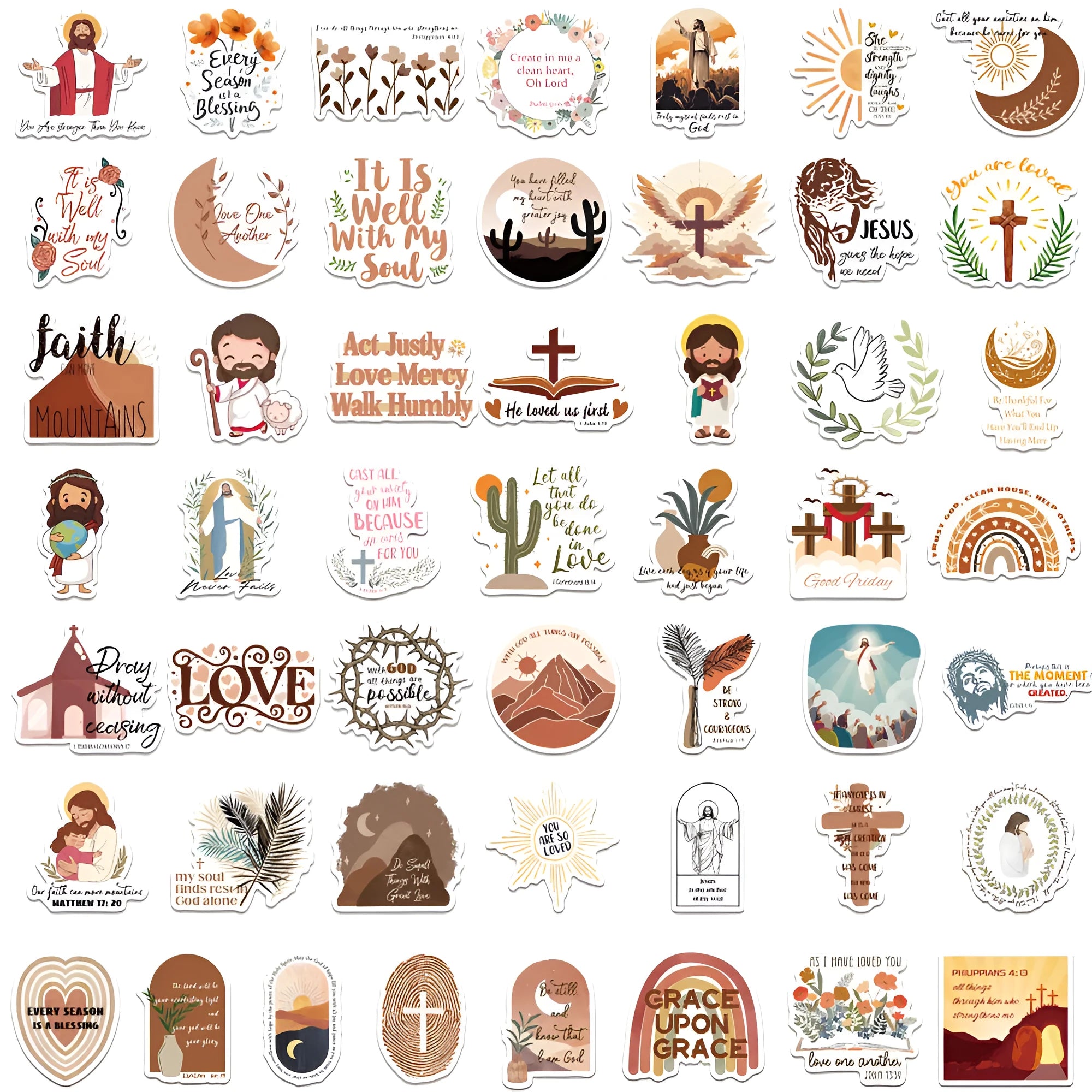 50-piece graffiti sticker pack with random printed patterns for personalised decoration