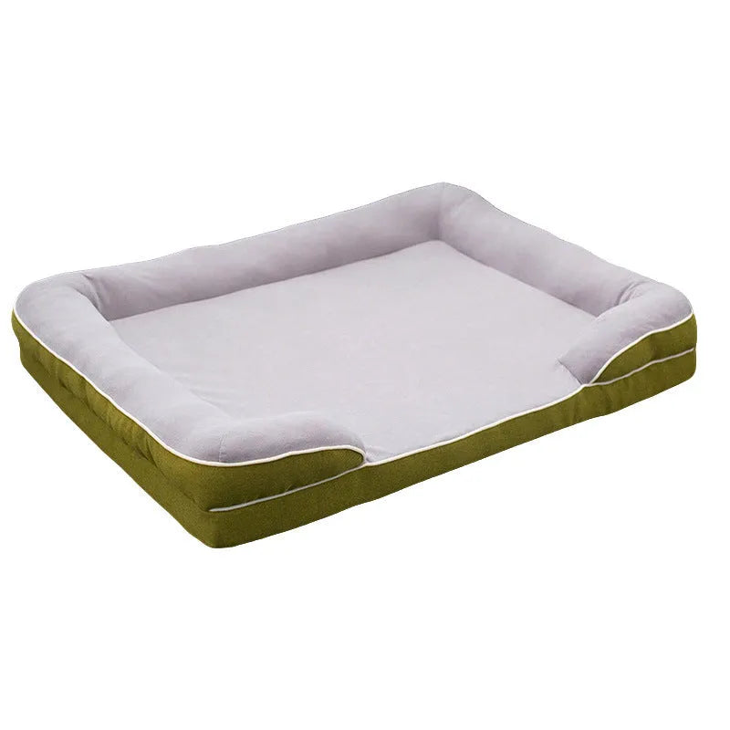 Four Seasons universal kennel pet bed with removable washable cover in green for dogs