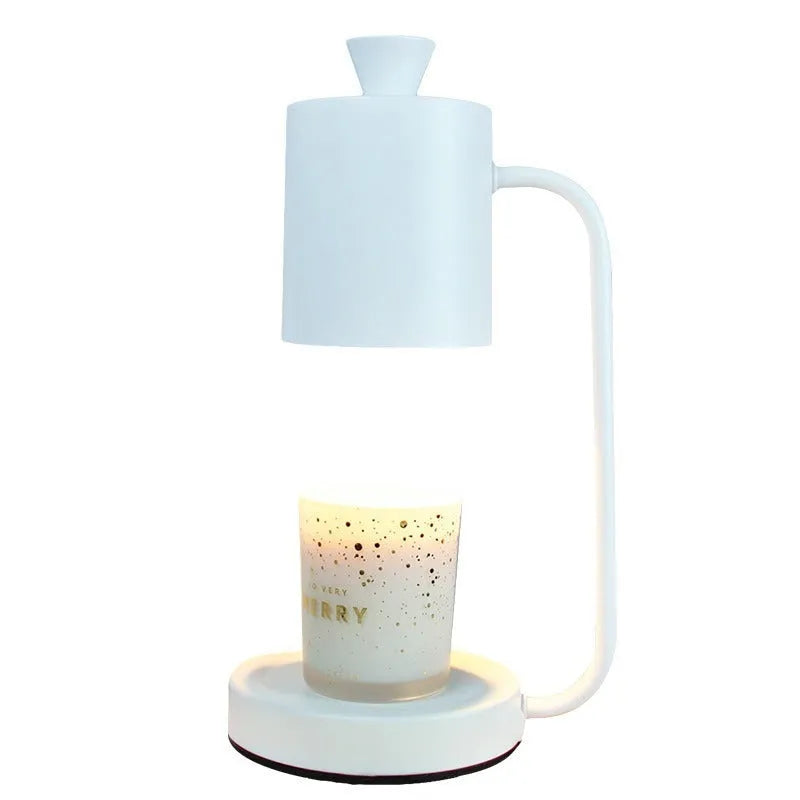 European-style metal aromatherapy wax lamp with dimmer switch in white or yellow finish