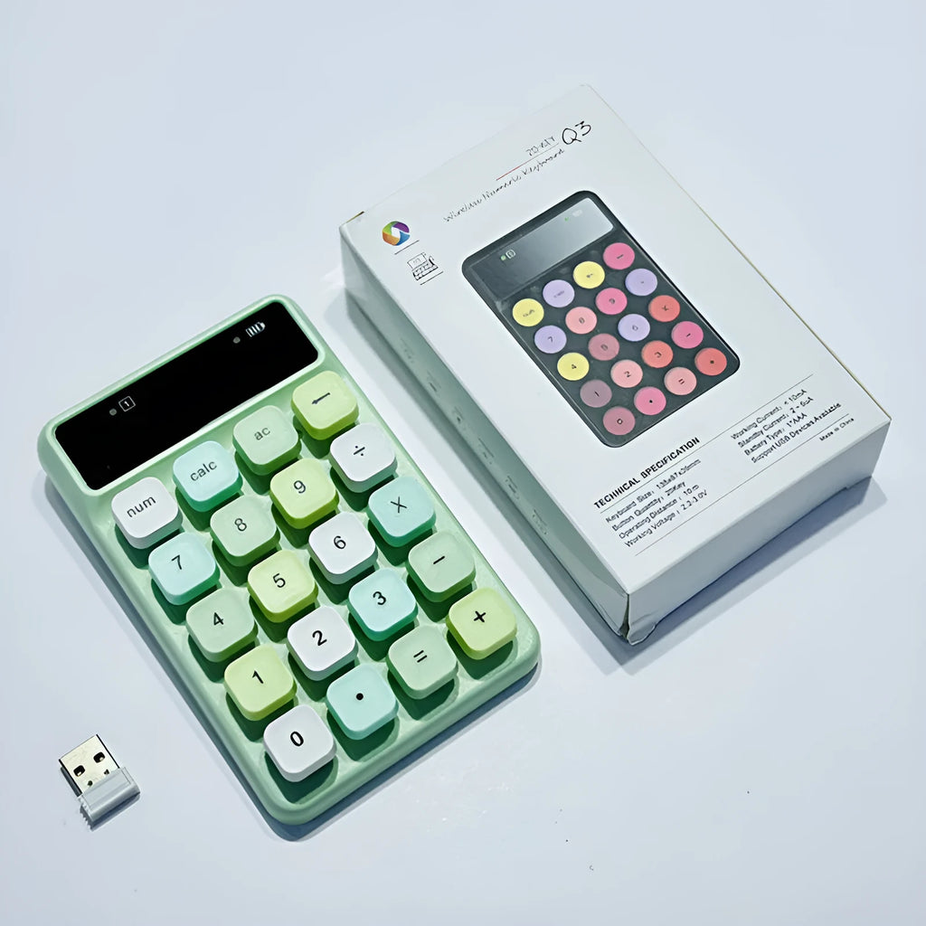Mini portable wireless keyboard in Macaron colours including mixed bright green on ABS plastic with universal compatibility