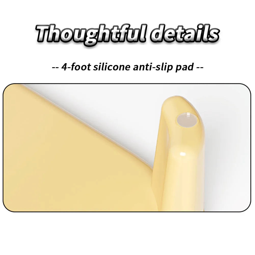 Milk yellow rectangular cat litter mat on floor with textured surface and anti-slip feet